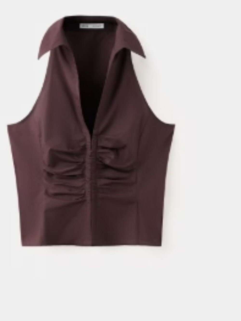 V-neck gathered blouse